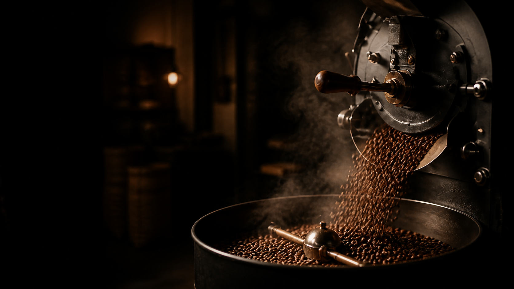 Torra artesanal de grãos de café